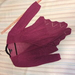 Women's Pink Open-Front Sweater